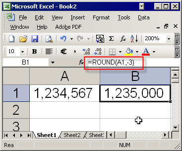 Rounding to thousands