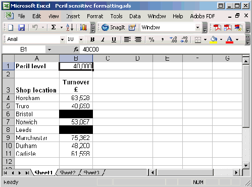 Peril-sensitive formatting in Excel - dynamic