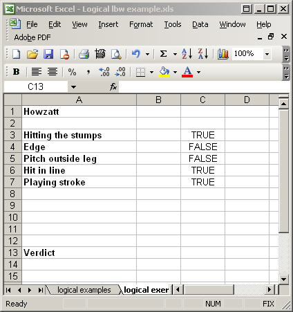 Excel lbw spreadsheet